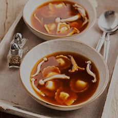 Broth with mushrooms